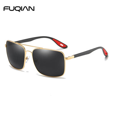 Fashion Square Metal Frame and TR90 Temple Polarized Sunglasses For Men
