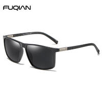 2019 Fashion Design Square TR90 Frame and Grain Temples Polarized Sunglasses For Men