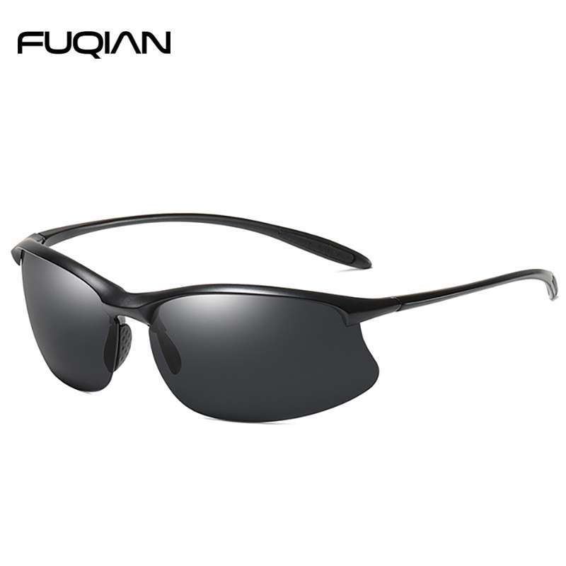 2019 Vintage Rimless TR90 Sports Athletic Polarized Sunglasses For Men