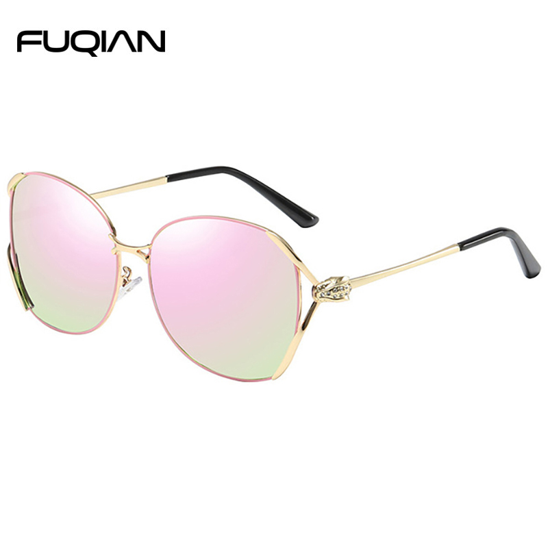 Fashion Metal Frame Custom Temple Polarized Women Female Sunglasses