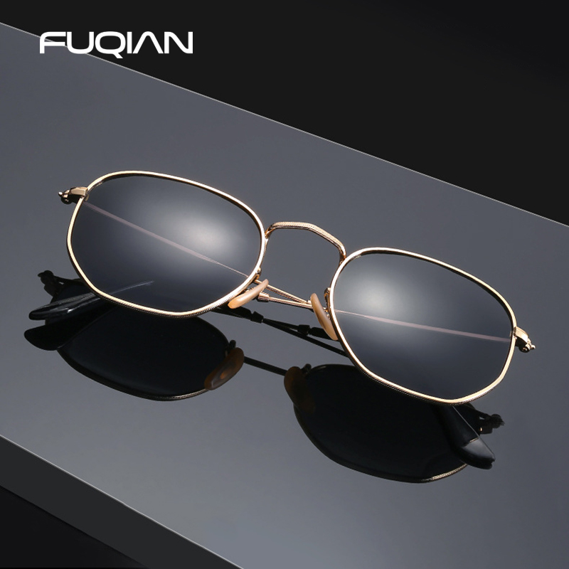 Vintage Metal Women Polarized Sunglasses Fashion Polygon Men Sun Glasses Classic Hexagon Male Driving Eyeglasses UV400